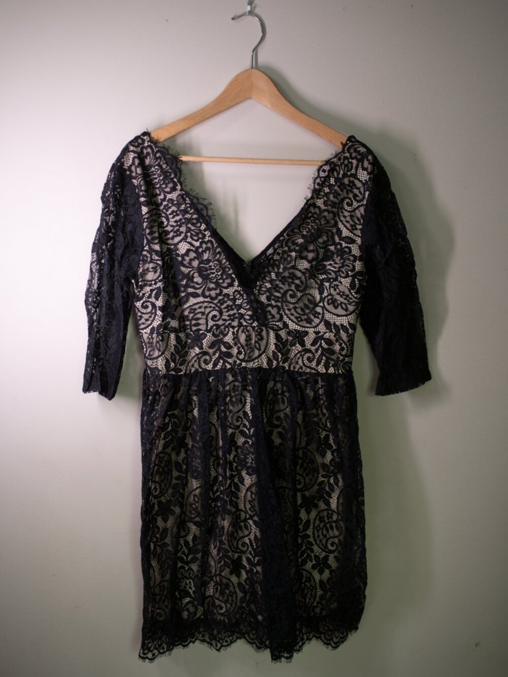 NWOT Soieblu Black Lace V-Neck Dress ModCloth
